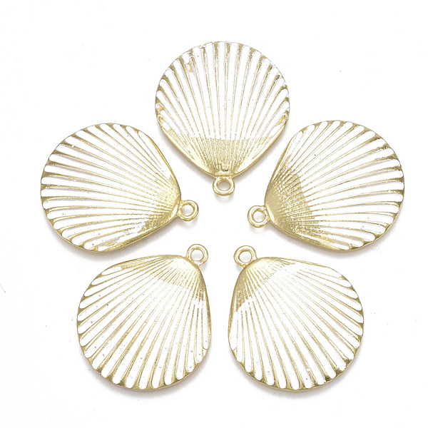 PandaHall Spray Painted Alloy Pendants, Scallop, Light Gold, White, 35.5x29.5x5mm, Hole: 2mm Alloy Shell Shape White
PandaHall Spray Painted Alloy Pendants, Scallop, Light Gold, White, 35.5x29.5x5mm, Hole: 2mm Alloy Shell Shape White