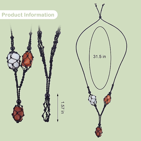 PandaHall Adjustable Braided Nylon Cord Macrame Pouch Necklace Making, Interchangeable Stone, with Glass Beads, Black, 18-7/8 inch(48cm)...
PandaHall Adjustable Braided Nylon Cord Macrame Pouch Necklace Making, Interchangeable Stone, with Glass Beads, Black, 18-7/8 inch(48cm)...