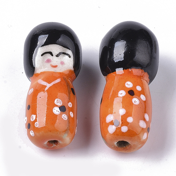 PandaHall Handmade Porcelain Beads, Famille Rose Style, Japanese Kokeshi Doll Shape, Dark Orange, 25.5~27.5x11.5~12.5x11.5~12.5mm, Hole...
PandaHall Handmade Porcelain Beads, Famille Rose Style, Japanese Kokeshi Doll Shape, Dark Orange, 25.5~27.5x11.5~12.5x11.5~12.5mm, Hole...