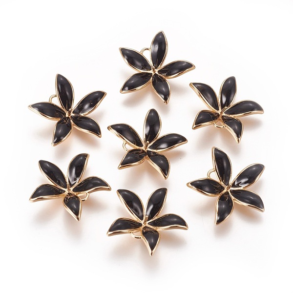 PandaHall Brass Enamel Peg Bails Pendants, For Half Drilled Beads, Nickel Free, Flower, Real 18K Gold Plated, Black, 23x24x6mm, Hole: 2mm...
PandaHall Brass Enamel Peg Bails Pendants, For Half Drilled Beads, Nickel Free, Flower, Real 18K Gold Plated, Black, 23x24x6mm, Hole: 2mm...