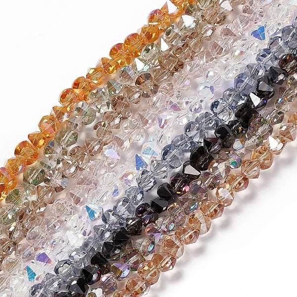 PandaHall Transparent Electroplate Glass Beads Strands, Full Rainbow Plated, Faceted, Bowknot, Mixed Color, 6x8x7.5mm, Hole: 1.5mm, about..., Multicolor
PandaHall Transparent Electroplate Glass Beads Strands, Full Rainbow Plated, Faceted, Bowknot, Mixed Color, 6x8x7.5mm, Hole: 1.5mm, about..., Multicolor