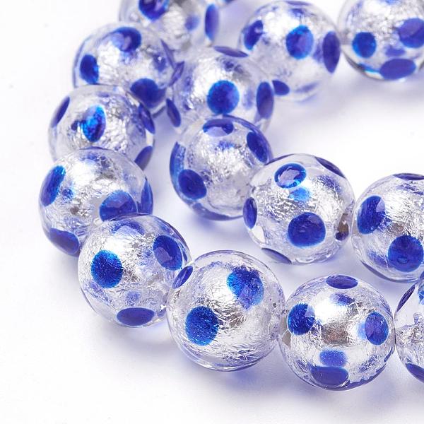 PandaHall Handmade Silver Foil Lampwork Beads Strands, Round, Polka Dot Pattern, Blue, 12mm, Hole: 1mm, 25pcs/strand, 11.2 inch Silver Foil...
PandaHall Handmade Silver Foil Lampwork Beads Strands, Round, Polka Dot Pattern, Blue, 12mm, Hole: 1mm, 25pcs/strand, 11.2 inch Silver Foil...