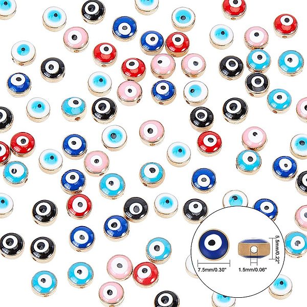 PandaHall 60 Pieces Acrylic Evil Eye Beads, 7.5mm Flat Round Opaque Gold Plated Evil Eye Charms for DIY Jewellery Making, 6 Assorted Colors..., Multicolor
PandaHall 60 Pieces Acrylic Evil Eye Beads, 7.5mm Flat Round Opaque Gold Plated Evil Eye Charms for DIY Jewellery Making, 6 Assorted Colors..., Multicolor