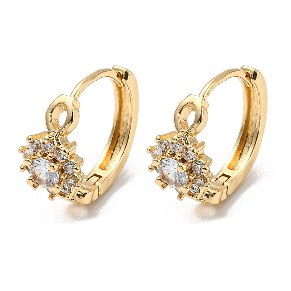 PandaHall Brass with Clear Cubic Zirconia Hoop Earrings, Flower, Light Gold, 16x8.5mm Brass Flower
PandaHall Brass with Clear Cubic Zirconia Hoop Earrings, Flower, Light Gold, 16x8.5mm Brass Flower