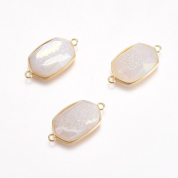 PandaHall Electroplate Natural Druzy Agate Links connectors, with Brass Finding, Hexagon, Golden, Mixed Color, 27x15x7~8mm, Hole: 2mm..., Multicolor
PandaHall Electroplate Natural Druzy Agate Links connectors, with Brass Finding, Hexagon, Golden, Mixed Color, 27x15x7~8mm, Hole: 2mm..., Multicolor