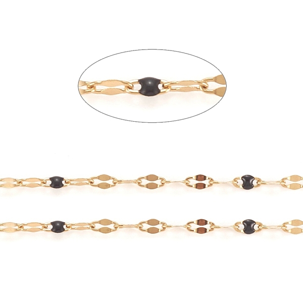 PandaHall 3.28 Feet Handmade Stainless Steel Dapped Chains, Cable Chains, with Enamel, Soldered, Flat Oval, Long-Lasting Plated, Black...
PandaHall 3.28 Feet Handmade Stainless Steel Dapped Chains, Cable Chains, with Enamel, Soldered, Flat Oval, Long-Lasting Plated, Black...