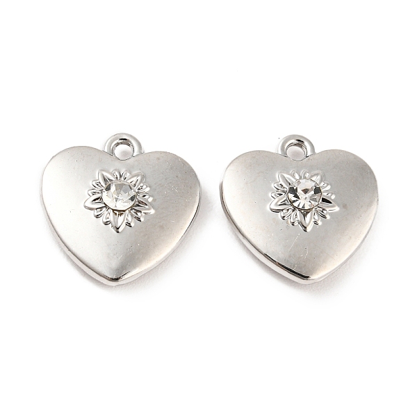 PandaHall Rack Plating Alloy Pendants, with Rhinestone, Cadmium Free & Nickel Free & Lead Free, Heart, Platinum, 16x15.5x5mm, Hole: 1.6mm...
PandaHall Rack Plating Alloy Pendants, with Rhinestone, Cadmium Free & Nickel Free & Lead Free, Heart, Platinum, 16x15.5x5mm, Hole: 1.6mm...