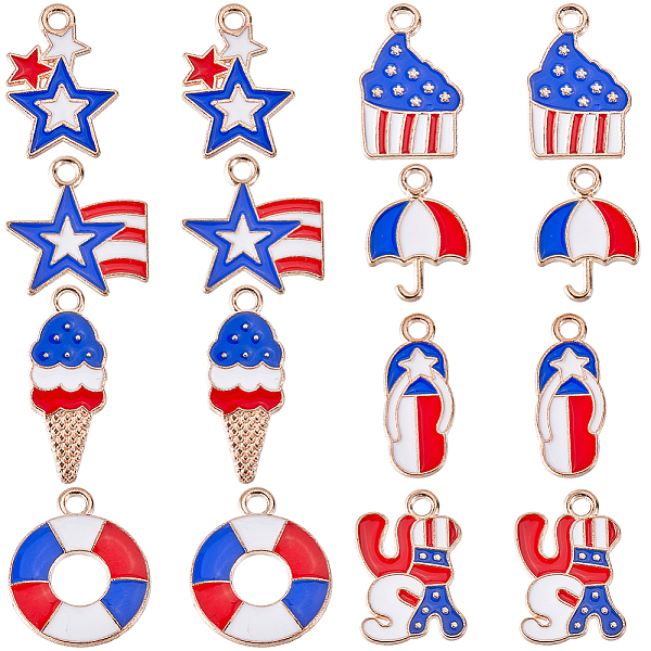 PandaHall SUNNYCLUE 64Pcs 8 Style Independence Day Alloy Enamel Pendants, Light Gold, Mixed Shapes, Mixed Color, 15.5~22.5x8~15.5x1.5mm..., Multicolor
PandaHall SUNNYCLUE 64Pcs 8 Style Independence Day Alloy Enamel Pendants, Light Gold, Mixed Shapes, Mixed Color, 15.5~22.5x8~15.5x1.5mm..., Multicolor