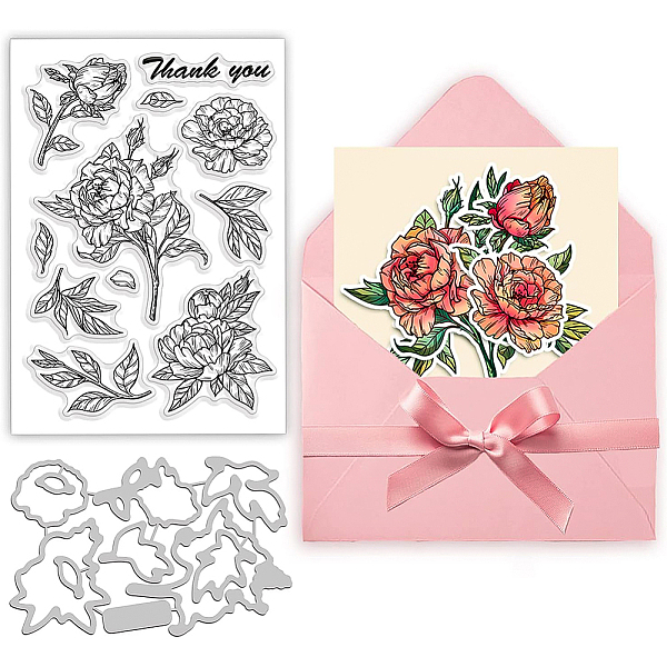 PandaHall BENECREAT 2pcs Peony Flower and Leaves Clear Stamps with Carbon Steel Cutting Dies Stencils for DIY Scrapbooking, Photo Album...
PandaHall BENECREAT 2pcs Peony Flower and Leaves Clear Stamps with Carbon Steel Cutting Dies Stencils for DIY Scrapbooking, Photo Album...