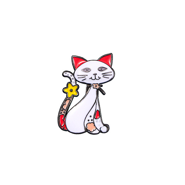 PandaHall Cat with Flower Badges, Alloy Enamel Pins, Cute Cartoon Brooch, White, 28x18mm Alloy+Enamel Cat Shape White
PandaHall Cat with Flower Badges, Alloy Enamel Pins, Cute Cartoon Brooch, White, 28x18mm Alloy+Enamel Cat Shape White
