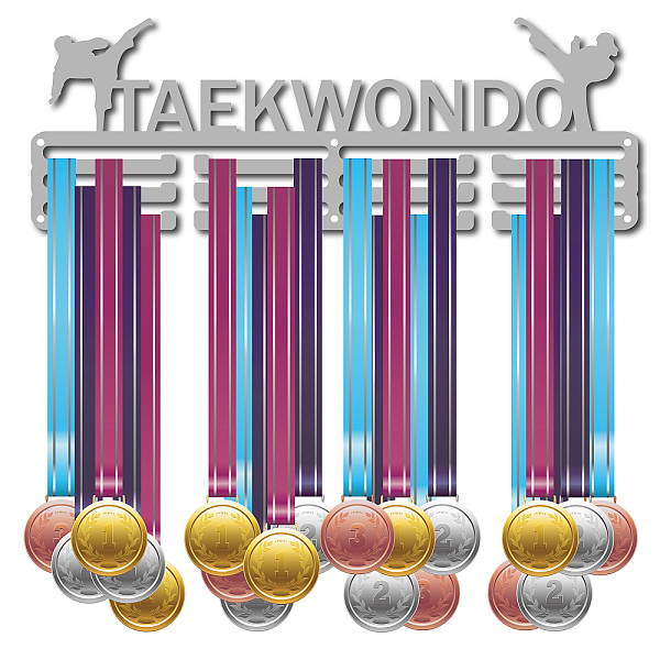PandaHall Fashion Iron Medal Hanger Holder Display Wall Rack, with Screws, Word Taekwondo, Platinum, 14x40cm Iron Rectangle
PandaHall Fashion Iron Medal Hanger Holder Display Wall Rack, with Screws, Word Taekwondo, Platinum, 14x40cm Iron Rectangle