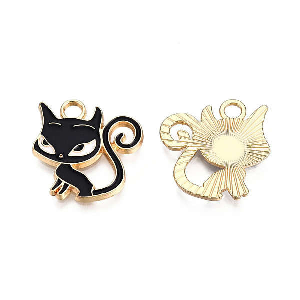 PandaHall Alloy Pendants, with Enamel, Cat, Light Gold, Black, 19x20x2mm, Hole: 3mm Alloy+Enamel Cat Shape Black
PandaHall Alloy Pendants, with Enamel, Cat, Light Gold, Black, 19x20x2mm, Hole: 3mm Alloy+Enamel Cat Shape Black
