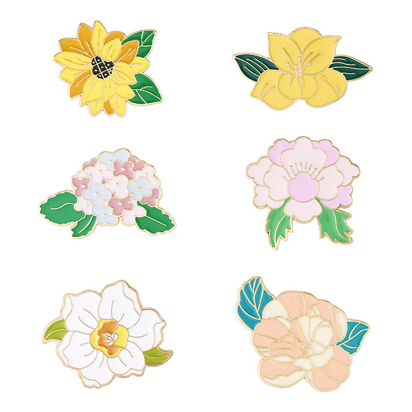 PandaHall 6Pcs 6 Style Flower Enamel Pin, Golden Plated Alloy Badge for Backpack Clothes, Mixed Color, 23~31.5x29.5~43x1.5mm, Pin: 1.2mm..., Multicolor
PandaHall 6Pcs 6 Style Flower Enamel Pin, Golden Plated Alloy Badge for Backpack Clothes, Mixed Color, 23~31.5x29.5~43x1.5mm, Pin: 1.2mm..., Multicolor