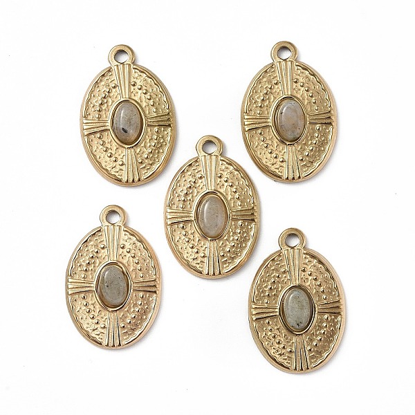 PandaHall Vacuum Plating 201 Stainless Steel Natural Labradorite Pendants, Real 18K Gold Plated, Oval Charms, 21x14x3mm, Hole: 1.6mm...
PandaHall Vacuum Plating 201 Stainless Steel Natural Labradorite Pendants, Real 18K Gold Plated, Oval Charms, 21x14x3mm, Hole: 1.6mm...