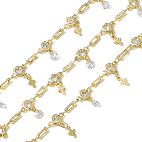 PandaHall Brass Rectangle & Cubic Zirconia Flat Round Link Chains, with Cross Charms, with Spool, Soldered, Long-Lasting Plated, Cadmium...
PandaHall Brass Rectangle & Cubic Zirconia Flat Round Link Chains, with Cross Charms, with Spool, Soldered, Long-Lasting Plated, Cadmium...