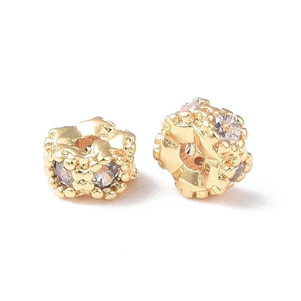 PandaHall Brass Micro Pave Cubic Zirconia Spacer Beads, Flower, Real 18K Gold Plated, 4x2.5mm, Hole: 1mm Brass+Cubic Zirconia Flower Clear
PandaHall Brass Micro Pave Cubic Zirconia Spacer Beads, Flower, Real 18K Gold Plated, 4x2.5mm, Hole: 1mm Brass+Cubic Zirconia Flower Clear