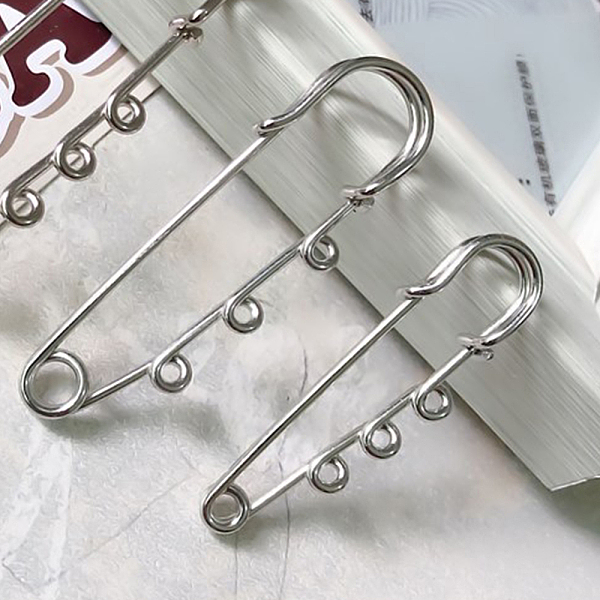 PandaHall Stainless Steel Safety Pins, with 3 Loop, Stainless Steel Color, 64x14.6x1.5mm Stainless Steel
PandaHall Stainless Steel Safety Pins, with 3 Loop, Stainless Steel Color, 64x14.6x1.5mm Stainless Steel