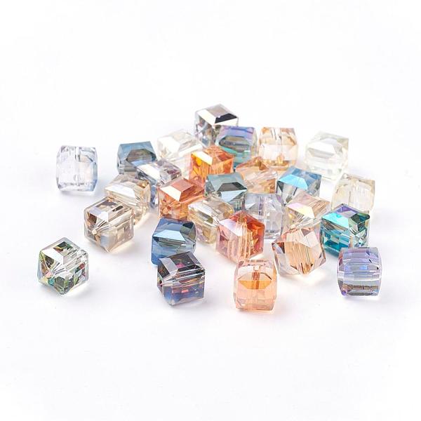 PandaHall Electorplated Glass Beads, Rainbow Plated, Faceted, Cube, Mixed Color, 11x11x11mm, Hole: 1.5mm Glass Cube Multicolor
PandaHall Electorplated Glass Beads, Rainbow Plated, Faceted, Cube, Mixed Color, 11x11x11mm, Hole: 1.5mm Glass Cube Multicolor