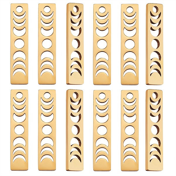 PandaHall 20Pcs Ion Plating(IP) 304 Stainless Steel Pendants, Rectangle with Phase of the Moon, Real 18K Gold Plated, 26x6x1.5mm, Hole: 2mm...
PandaHall 20Pcs Ion Plating(IP) 304 Stainless Steel Pendants, Rectangle with Phase of the Moon, Real 18K Gold Plated, 26x6x1.5mm, Hole: 2mm...