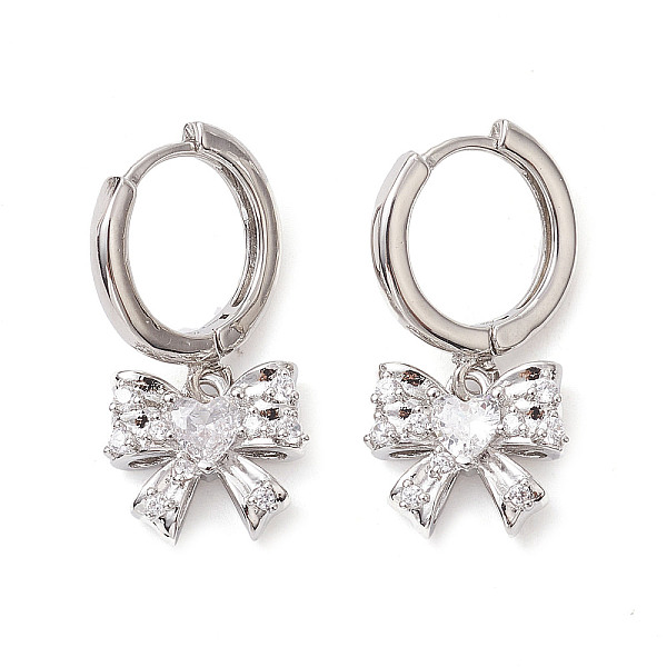 PandaHall Bowknot Brass Dangle Hoop Earrings, with Clear Cubic Zirconia, Long-Lasting Plated, Lead Free & Cadmium Free, Platinum, 24.5x12mm...
PandaHall Bowknot Brass Dangle Hoop Earrings, with Clear Cubic Zirconia, Long-Lasting Plated, Lead Free & Cadmium Free, Platinum, 24.5x12mm...