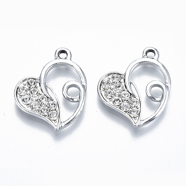 PandaHall UV Plated Alloy Pendants, with Crystal Rhinestone, Heart, Cadmium Free & Lead Free, Platinum, 24x20x3mm, Hole: 1.8mm..., Clear
PandaHall UV Plated Alloy Pendants, with Crystal Rhinestone, Heart, Cadmium Free & Lead Free, Platinum, 24x20x3mm, Hole: 1.8mm..., Clear