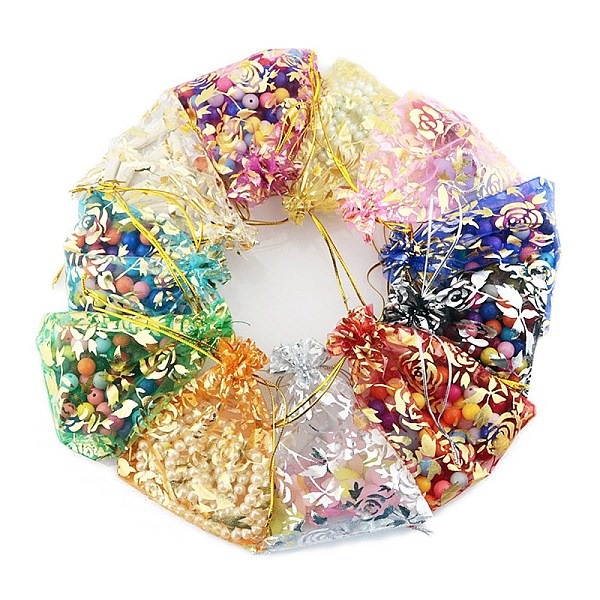 PandaHall Organza Drawstring Jewelry Pouches, Wedding Party Gift Bags, Rectangle with Gold Stamping Flower Pattern, Random Color, 9x7cm..., Multicolor
PandaHall Organza Drawstring Jewelry Pouches, Wedding Party Gift Bags, Rectangle with Gold Stamping Flower Pattern, Random Color, 9x7cm..., Multicolor