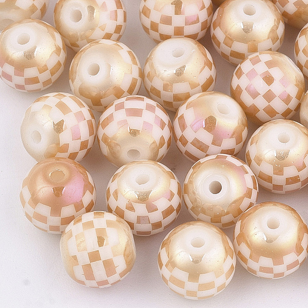 PandaHall Electroplate Glass Beads, Plaid Beads, Round with Tartan Pattern, Sandy Brown, 8~8.5mm, Hole: 1.5mm Glass Round Brown
PandaHall Electroplate Glass Beads, Plaid Beads, Round with Tartan Pattern, Sandy Brown, 8~8.5mm, Hole: 1.5mm Glass Round Brown