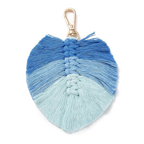 PandaHall Handmade Braided Macrame Cotton Thread Leaf Pendant Decorations, with Brass Clasp, Cornflower Blue, 13.5cm Cotton Leaf
PandaHall Handmade Braided Macrame Cotton Thread Leaf Pendant Decorations, with Brass Clasp, Cornflower Blue, 13.5cm Cotton Leaf