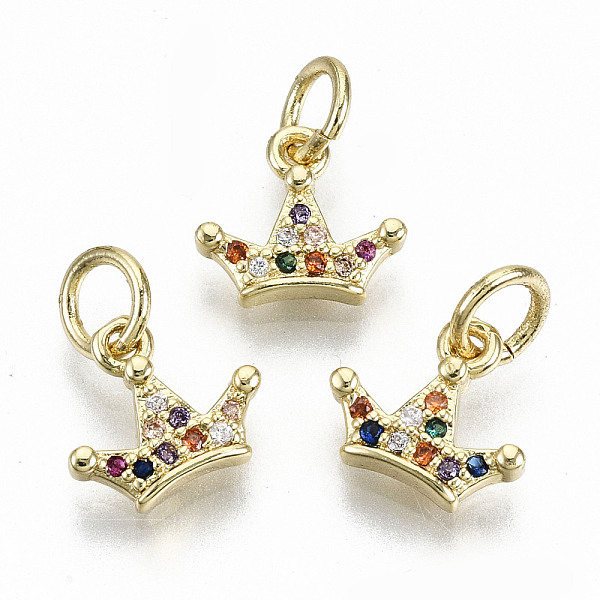 PandaHall Brass Micro Pave Colorful Cubic Zirconia Charms, with Jump Rings, Nickel Free, Crown, Real 16K Gold Plated, 8x9x2mm, Jump Ring...
PandaHall Brass Micro Pave Colorful Cubic Zirconia Charms, with Jump Rings, Nickel Free, Crown, Real 16K Gold Plated, 8x9x2mm, Jump Ring...