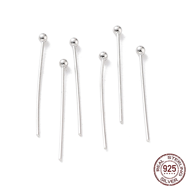 PandaHall Rhodium Plated 925 Sterling Silver Ball Head Pins, Platinum, 24 Gauge, 20x0.5mm, Head: 1.5mm Sterling Silver
PandaHall Rhodium Plated 925 Sterling Silver Ball Head Pins, Platinum, 24 Gauge, 20x0.5mm, Head: 1.5mm Sterling Silver