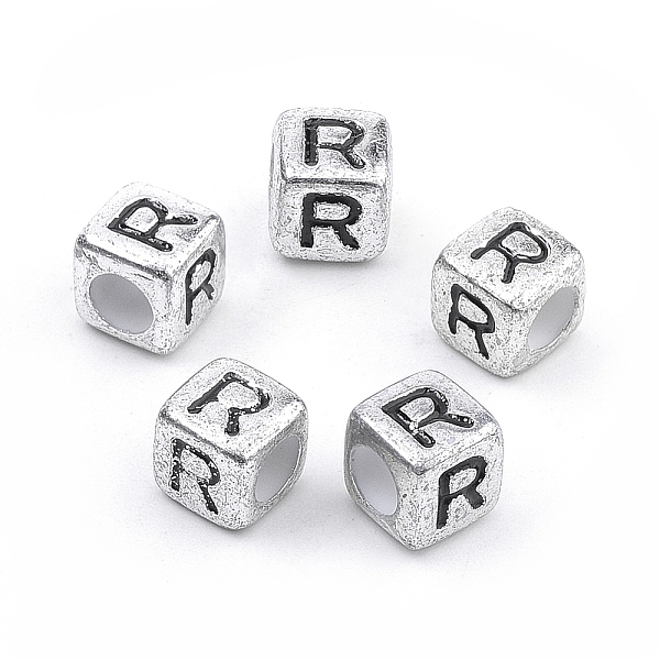 PandaHall Plated Acrylic Beads, Horizontal Hole, Cube with Letter, Antique Silver, Letter.R, 6mm, Hole: 3mm Acrylic Cube
PandaHall Plated Acrylic Beads, Horizontal Hole, Cube with Letter, Antique Silver, Letter.R, 6mm, Hole: 3mm Acrylic Cube