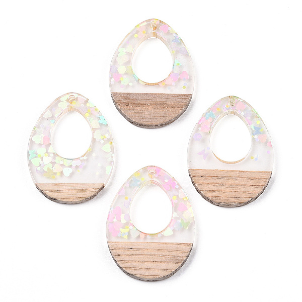 PandaHall Transparent Resin & White Wood Pendants, Hollow Teardrop Charms with Paillettes, Clear, 37.5x28x3.5mm, Hole: 2mm Resin+Wood...
PandaHall Transparent Resin & White Wood Pendants, Hollow Teardrop Charms with Paillettes, Clear, 37.5x28x3.5mm, Hole: 2mm Resin+Wood...