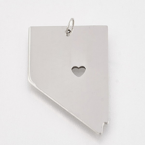 PandaHall 201 Stainless Steel Pendants, Map of Nevada, Stainless Steel Color, 27.5x18x1mm, Hole: 3mm 201 Stainless Steel Others
PandaHall 201 Stainless Steel Pendants, Map of Nevada, Stainless Steel Color, 27.5x18x1mm, Hole: 3mm 201 Stainless Steel Others