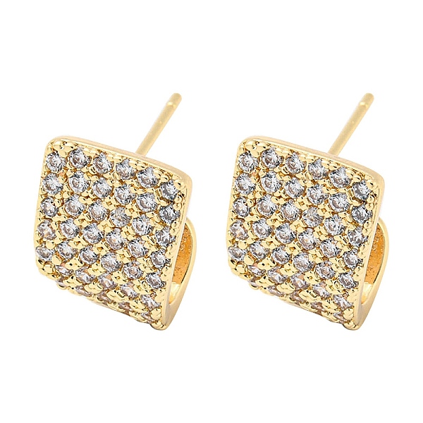 PandaHall Brass with Clear Cubic Zirconia Stud Earrings, Twist Rectangle, Light Gold, 14x11mm Brass Rectangle
PandaHall Brass with Clear Cubic Zirconia Stud Earrings, Twist Rectangle, Light Gold, 14x11mm Brass Rectangle