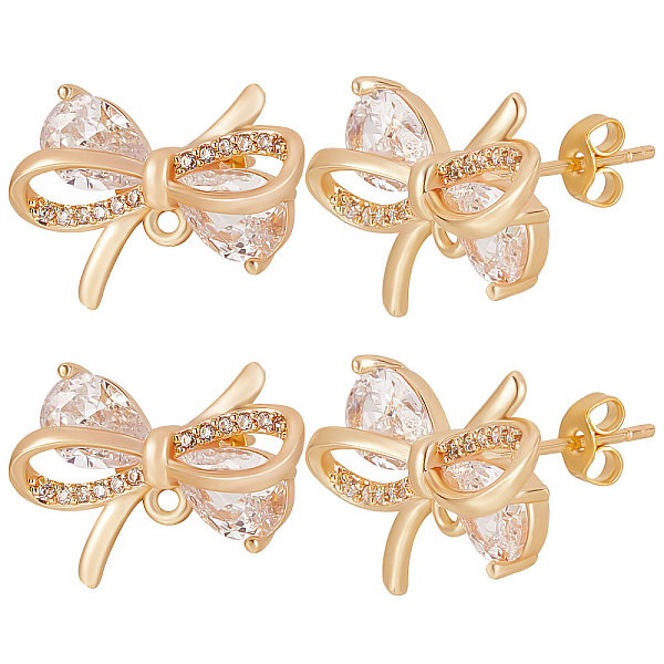PandaHall Beebeecraft 5 Pair Brass Micro Pave Clear Cubic Zirconia Bowknot Stud Earring Findings, with Horizontal Loops and 10Pcs Ear Nuts...
PandaHall Beebeecraft 5 Pair Brass Micro Pave Clear Cubic Zirconia Bowknot Stud Earring Findings, with Horizontal Loops and 10Pcs Ear Nuts...