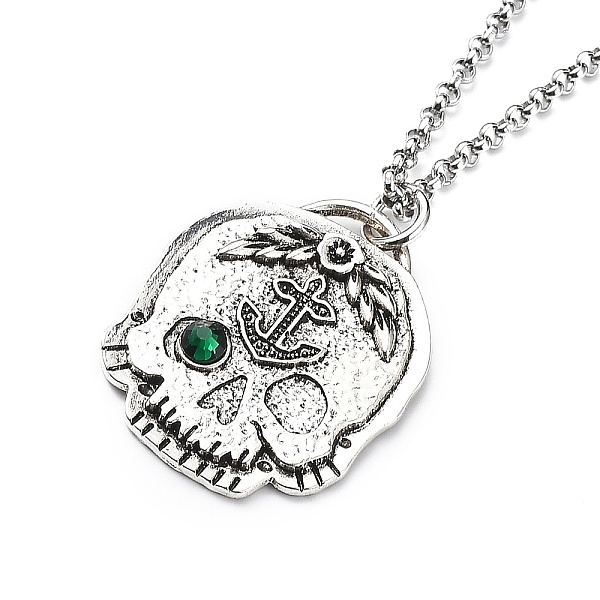 PandaHall Skull Rhinestone Pendant Necklaces with Rolo Chains, Alloy Jewelry for Men Women, Anchor & Helm, 27.17 inch(69cm) Rhinestone..., Green
PandaHall Skull Rhinestone Pendant Necklaces with Rolo Chains, Alloy Jewelry for Men Women, Anchor & Helm, 27.17 inch(69cm) Rhinestone..., Green