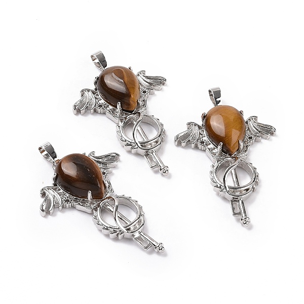 PandaHall Natural Tiger Eye Teardrop Pendants, Key Charms, with Rack Plating Platinum Tone Brass Findings, 46x32x9~10.5mm, Hole: 7x5mm Tiger...
PandaHall Natural Tiger Eye Teardrop Pendants, Key Charms, with Rack Plating Platinum Tone Brass Findings, 46x32x9~10.5mm, Hole: 7x5mm Tiger...
