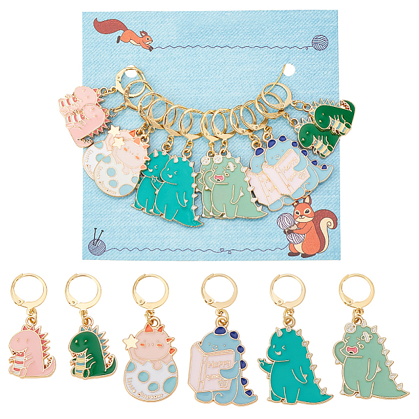 PandaHall 12Pcs 6 Style Dinosaur Alloy Enamel Pendant Locking Stitch Markers, Crochet Leverback Hoop Charms, Mixed Color, 3.5~4.6cm..., Multicolor
PandaHall 12Pcs 6 Style Dinosaur Alloy Enamel Pendant Locking Stitch Markers, Crochet Leverback Hoop Charms, Mixed Color, 3.5~4.6cm..., Multicolor