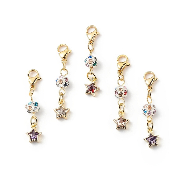 PandaHall Brass Cubic Zirconia Star Pendant Decorations, with Rhinestone Beads and 304 Stainless Steel Lobster Claw Clasps, Golden, 33mm..., Multicolor
PandaHall Brass Cubic Zirconia Star Pendant Decorations, with Rhinestone Beads and 304 Stainless Steel Lobster Claw Clasps, Golden, 33mm..., Multicolor