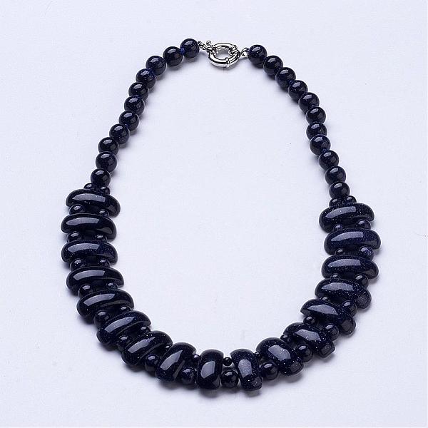 PandaHall Synthetic Blue Goldstone Beaded Necklaces, with Brass Lobster Claw Clasps, 19.8 inch~21.2 inch Goldstone
PandaHall Synthetic Blue Goldstone Beaded Necklaces, with Brass Lobster Claw Clasps, 19.8 inch~21.2 inch Goldstone