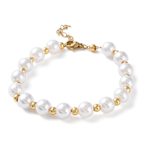 PandaHall Plastic Pearl Round Beaded Bracelet, with Vacuum Plating 304 Stainless Steel Clasp, Golden, 7-1/8 inch(18cm) Plastic Round White
PandaHall Plastic Pearl Round Beaded Bracelet, with Vacuum Plating 304 Stainless Steel Clasp, Golden, 7-1/8 inch(18cm) Plastic Round White