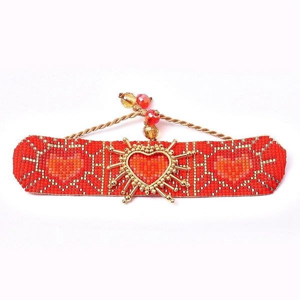 PandaHall Adjustable Glass Seed Beads Braided Bead Bracelets, Oval with Heart, Orange Red, 1-5/8 inch~3-1/2 inch(4.3~9.1cm) Glass Red
PandaHall Adjustable Glass Seed Beads Braided Bead Bracelets, Oval with Heart, Orange Red, 1-5/8 inch~3-1/2 inch(4.3~9.1cm) Glass Red