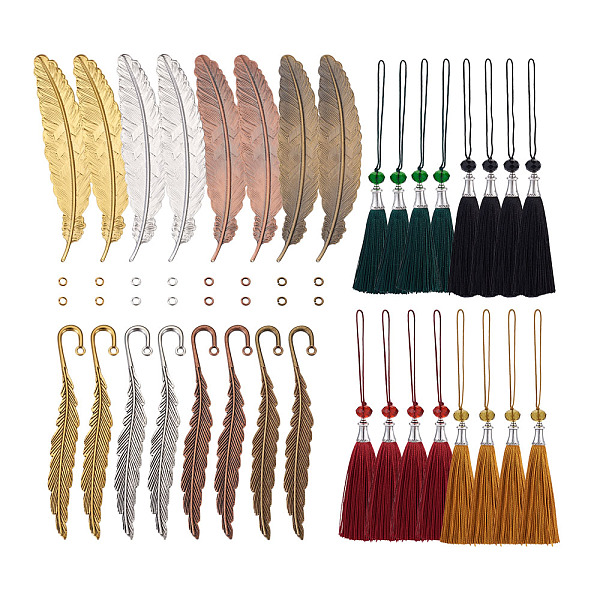PandaHall DIY Feather Bookmark Making Kits, Including Brass & Alloy Bookmarks, Polyester Tassel Big Pendants, Mixed Color, Bookmarks..., Multicolor
PandaHall DIY Feather Bookmark Making Kits, Including Brass & Alloy Bookmarks, Polyester Tassel Big Pendants, Mixed Color, Bookmarks..., Multicolor