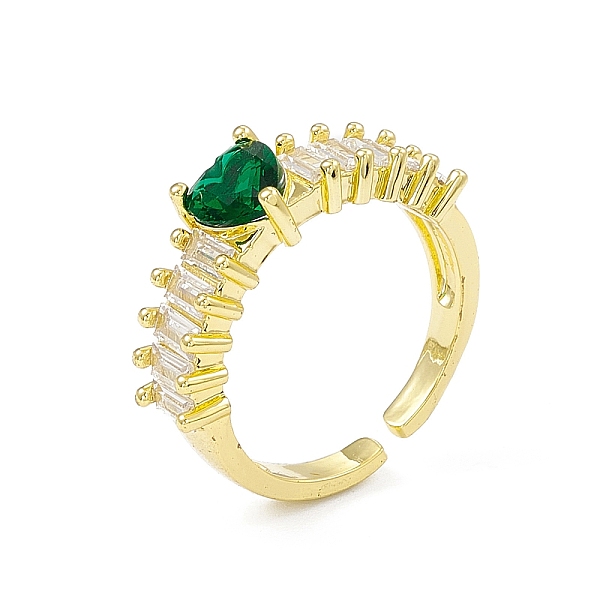 PandaHall Green Cubic Zirconia Heart Open Cuff Ring, Rack Plating Brass Jewelry for Women, Cadmium Free & Lead Free, Real 18K Gold Plated...
PandaHall Green Cubic Zirconia Heart Open Cuff Ring, Rack Plating Brass Jewelry for Women, Cadmium Free & Lead Free, Real 18K Gold Plated...