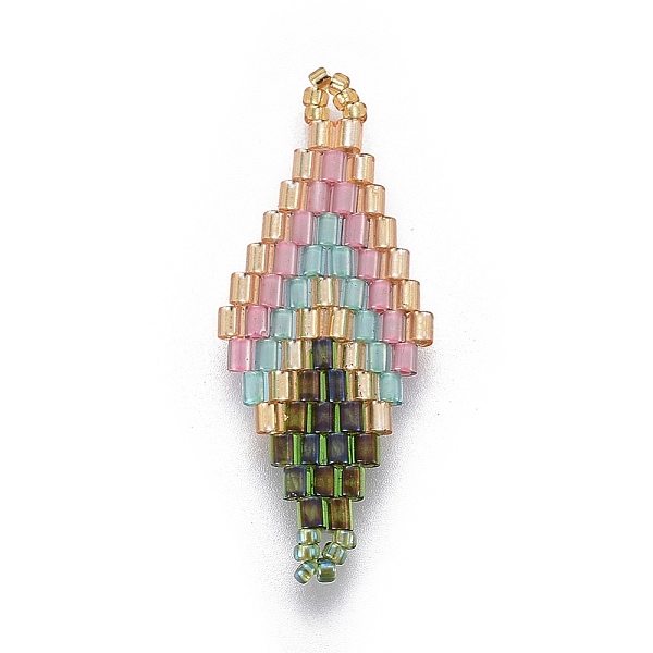 PandaHall MIYUKI & TOHO Handmade Japanese Seed Beads Links, Loom Pattern, Rhombus, Colorful, 32.5~33x12.5~13.5x1.7mm, Hole: 1.2~1.5mm Glass...
PandaHall MIYUKI & TOHO Handmade Japanese Seed Beads Links, Loom Pattern, Rhombus, Colorful, 32.5~33x12.5~13.5x1.7mm, Hole: 1.2~1.5mm Glass...