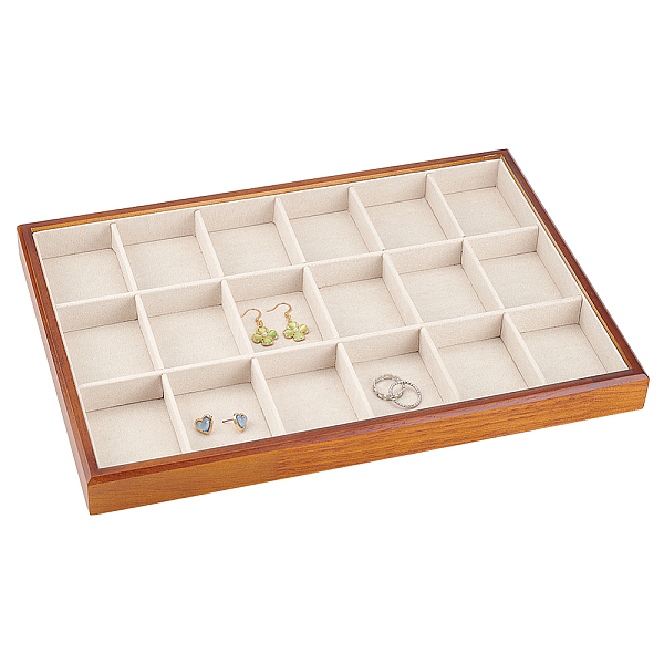 PandaHall Cuboid Wood Jewelry Display Trays, Covered with Velvet, 18 Grids Tray Jewelry Storage Holder, Saddle Brown, 35.5x24x3cm Wood
PandaHall Cuboid Wood Jewelry Display Trays, Covered with Velvet, 18 Grids Tray Jewelry Storage Holder, Saddle Brown, 35.5x24x3cm Wood