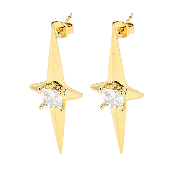 PandaHall Star Shape Rack Plating Brass Micro Pave Cubic Zirconia Dangle Stud Earrings, Long-Lasting Plated, Cadmium Free & Lead Free, Real..., Clear
PandaHall Star Shape Rack Plating Brass Micro Pave Cubic Zirconia Dangle Stud Earrings, Long-Lasting Plated, Cadmium Free & Lead Free, Real..., Clear