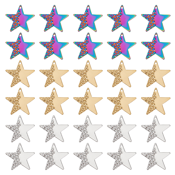 PandaHall Unicraftale 36Pcs 3 Colors Ion Plating(IP) 304 Stainless Steel Pendants, Star Charm, Mixed Color, 25x26x1mm, Hole: 1.5mm...
PandaHall Unicraftale 36Pcs 3 Colors Ion Plating(IP) 304 Stainless Steel Pendants, Star Charm, Mixed Color, 25x26x1mm, Hole: 1.5mm...