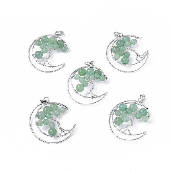 PandaHall Natural Green Aventurine Big Pendants, with Platinum Tone Brass Findings, Moon with Tree, 50~53x41~43x8~10mm, Hole: 7x5mm Green...
PandaHall Natural Green Aventurine Big Pendants, with Platinum Tone Brass Findings, Moon with Tree, 50~53x41~43x8~10mm, Hole: 7x5mm Green...