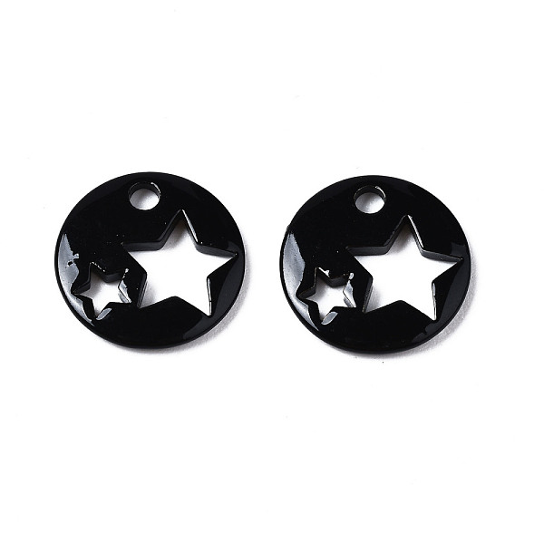 PandaHall Spray Painted Brass Charms, Flat Round with Star, Black, 14.5x14.5x2.5mm, Hole: 2mm Brass Flat Round Black
PandaHall Spray Painted Brass Charms, Flat Round with Star, Black, 14.5x14.5x2.5mm, Hole: 2mm Brass Flat Round Black